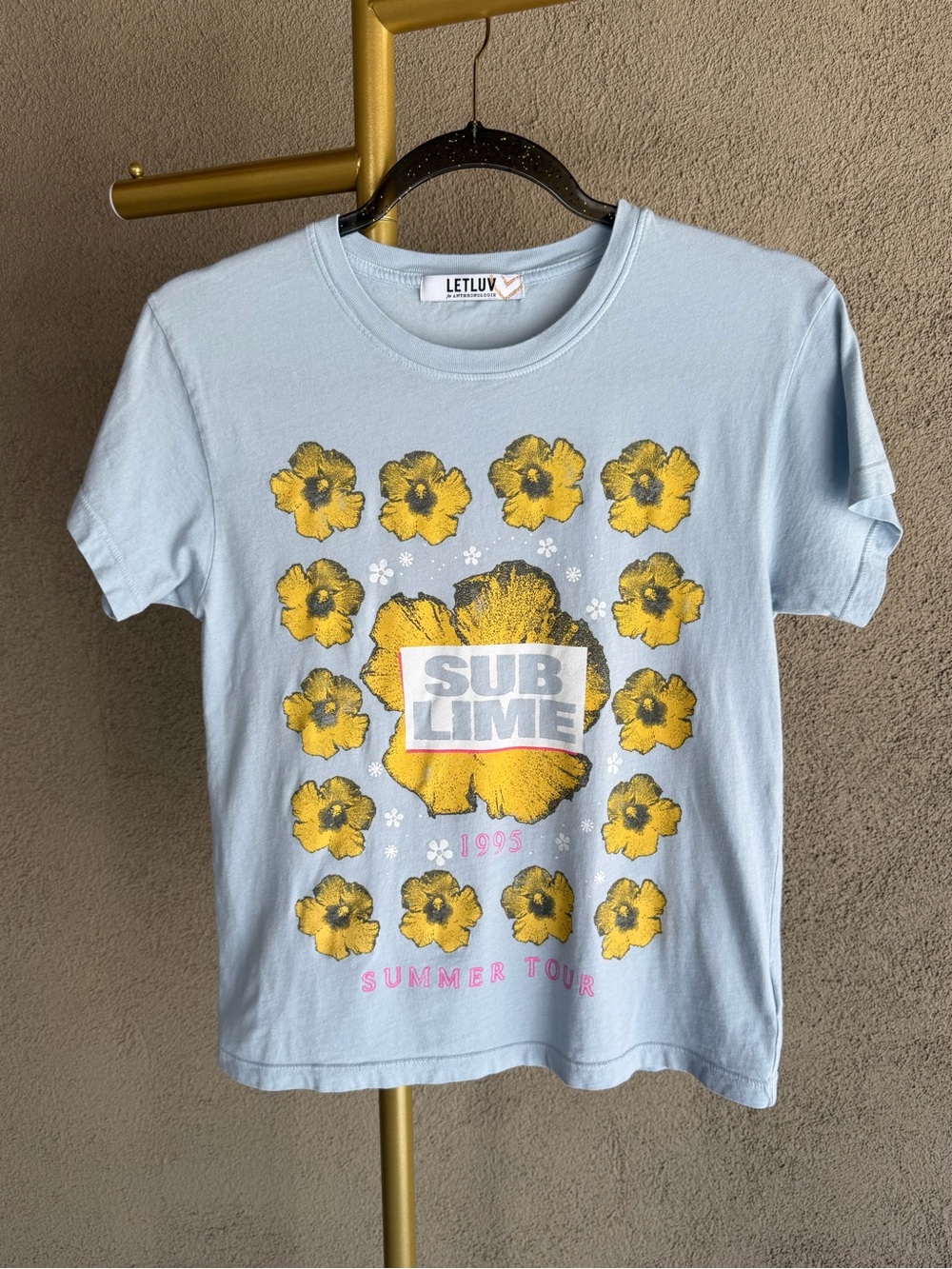 LETLUV x Anthropologie Sublime 1995 Summer Tour Blue Graphic Tee XXS